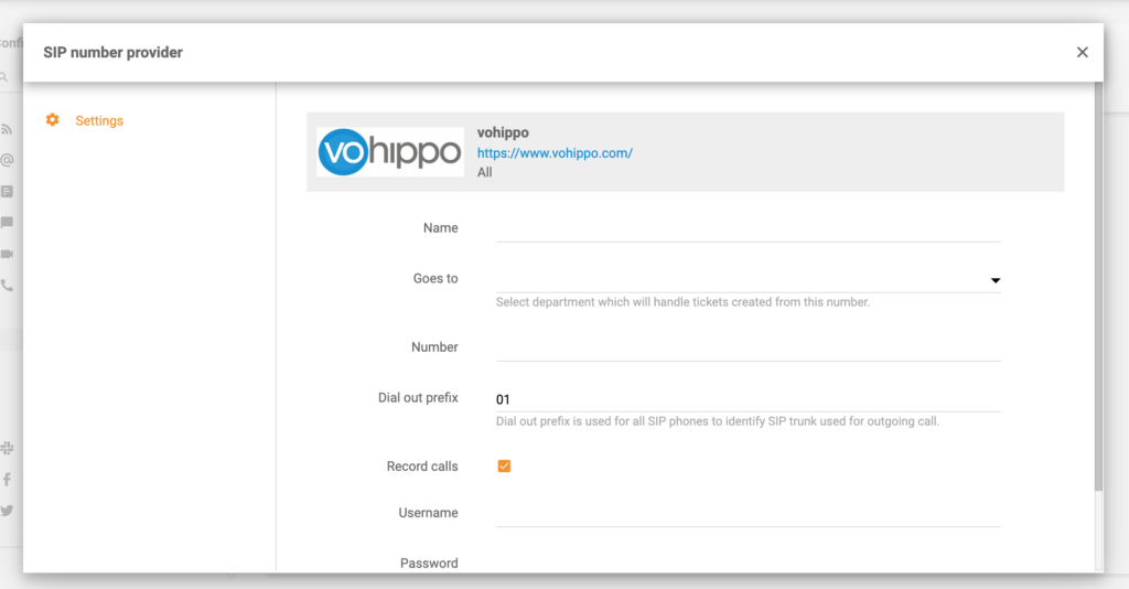 Vohippo integracija LiveAgent