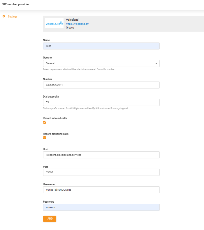 Voiceland credentials