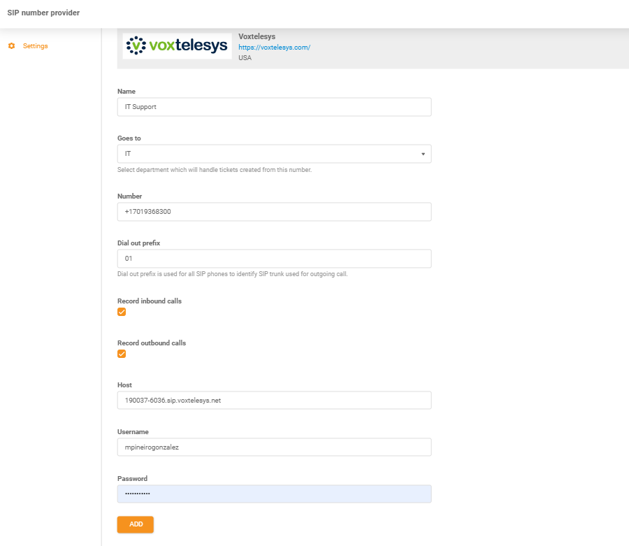 Voxtelesys kredencialai