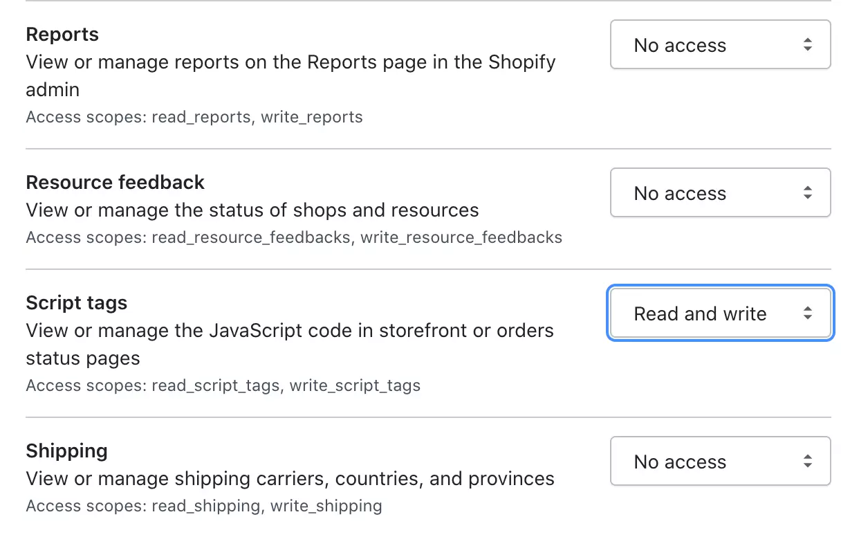 Rankiniu būdu pakeiskite teises, kad suteiktumėte LiveAgent prieigą prie Shopify duomenų