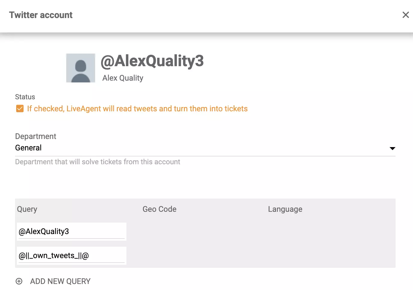 How to allow LiveAgent to read tweets (posts) and turn them into tickets