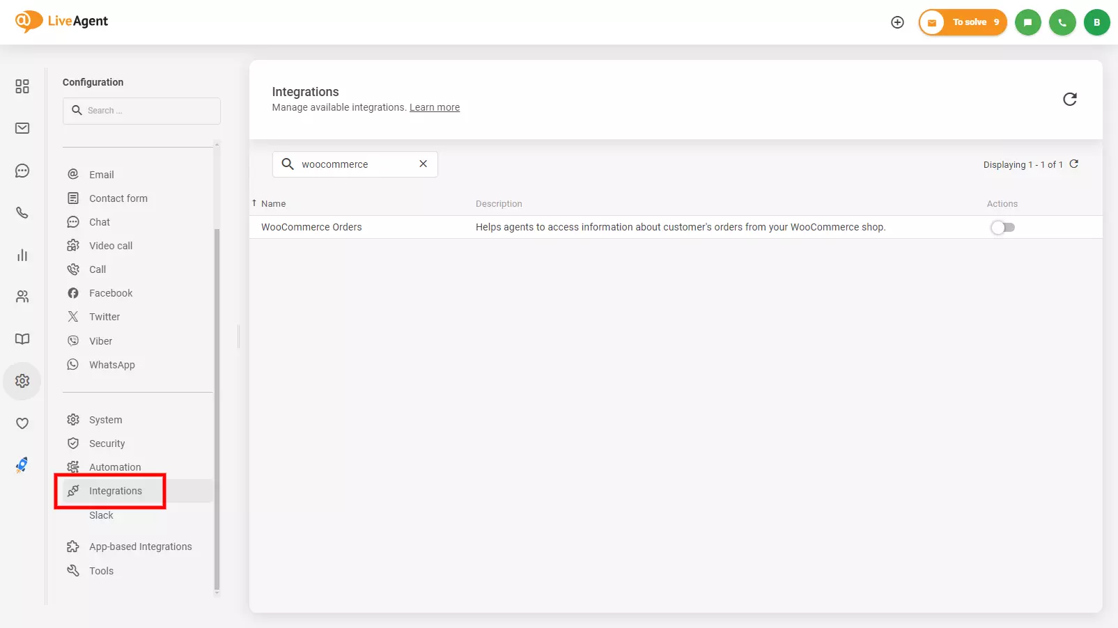 Vaizdas, rodantis, kur rasti Woocommerce integracijom LiveAgent