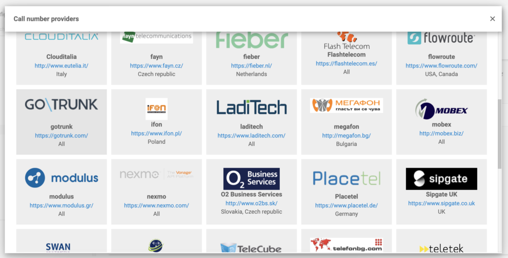 GoTrunk VoIP teikėjų sąraše LiveAgent