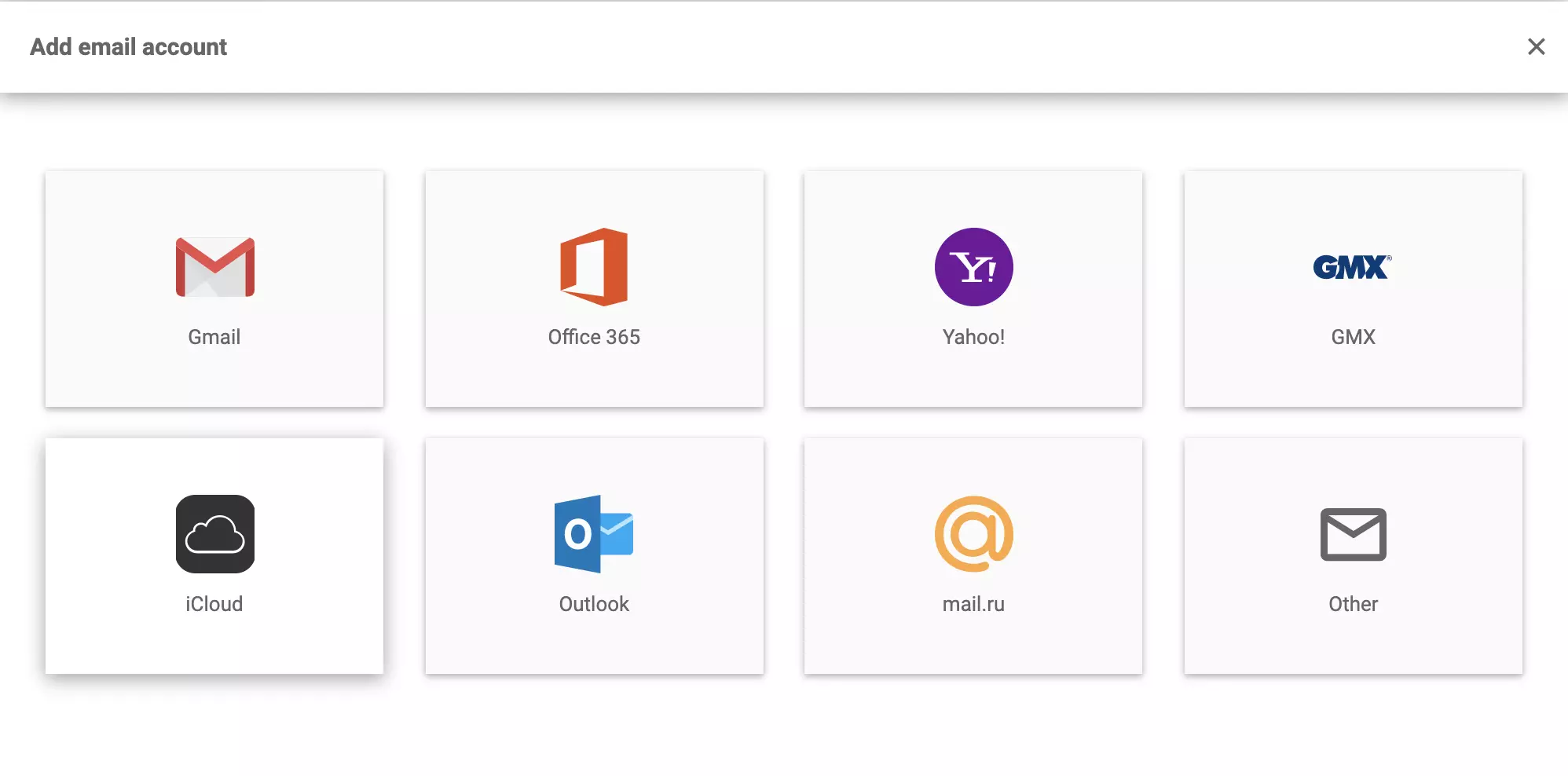 iCloud LiveAgent el. pašto nustatymuose