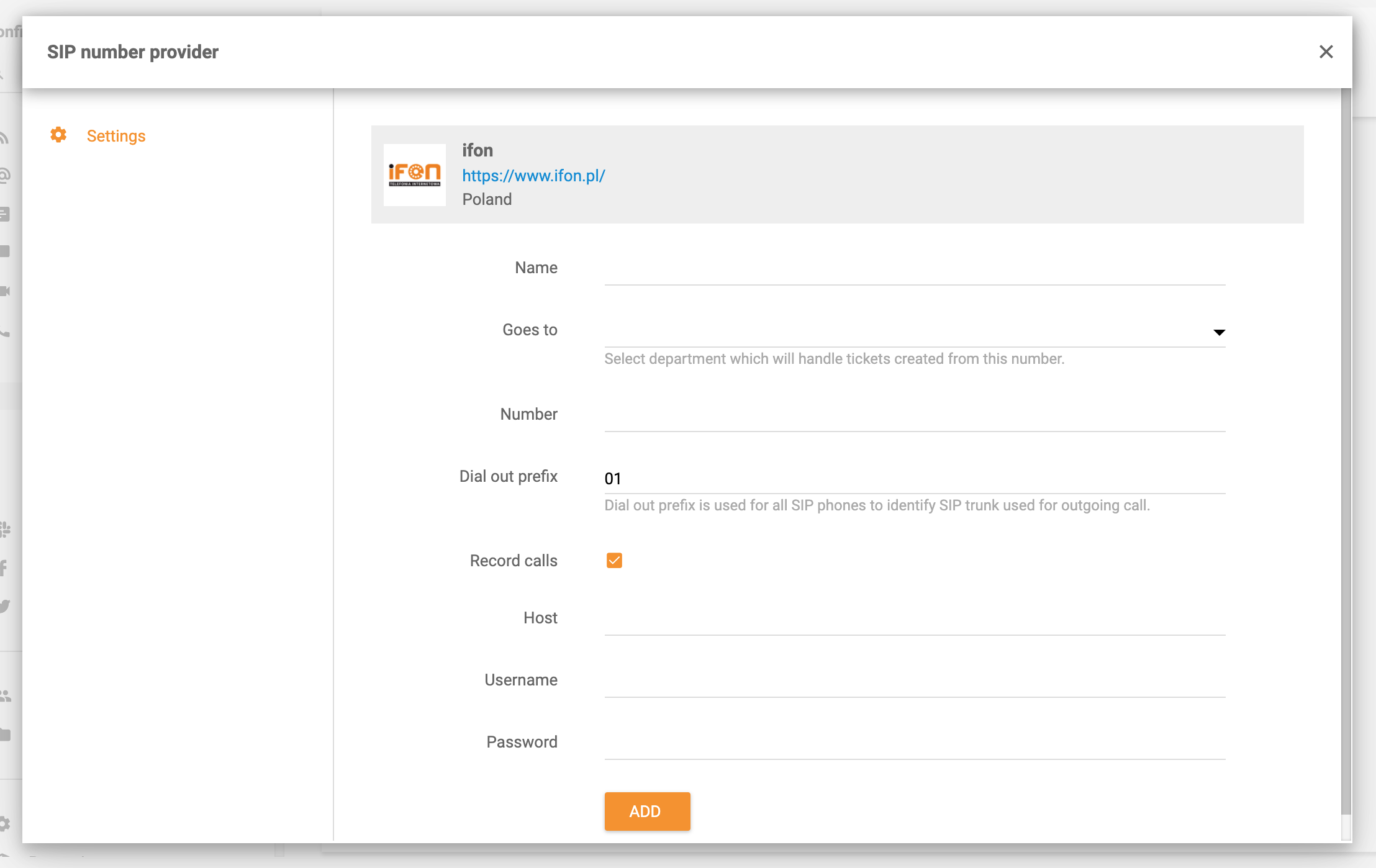 iFON integravimas LiveAgent