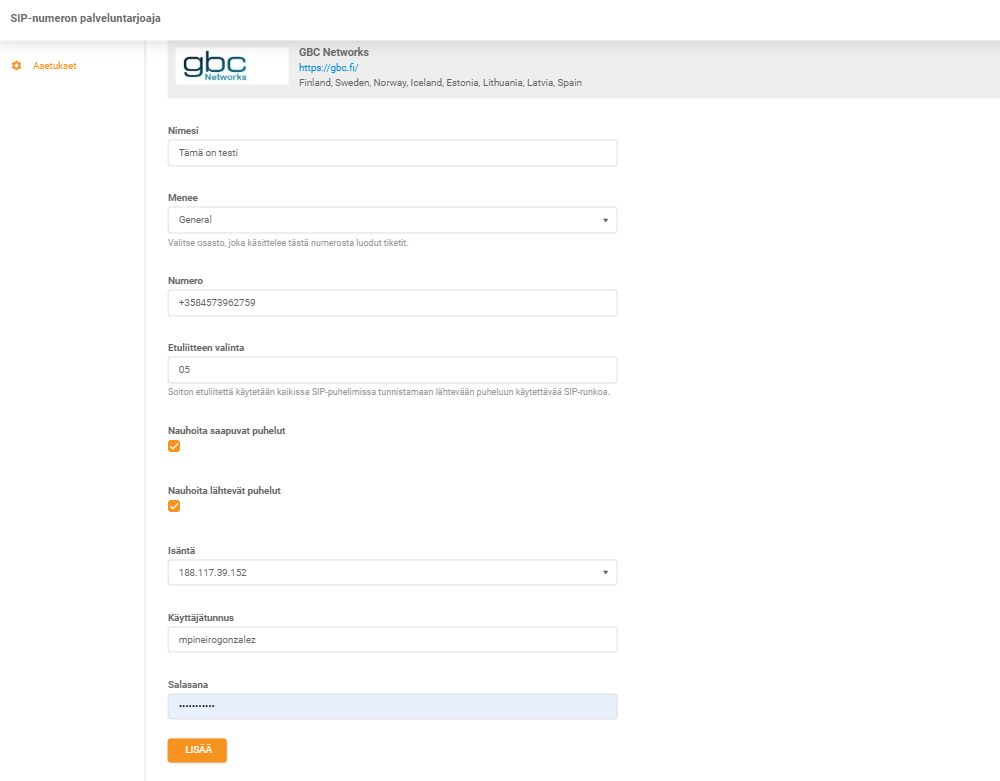 GBC Networks kredencialai