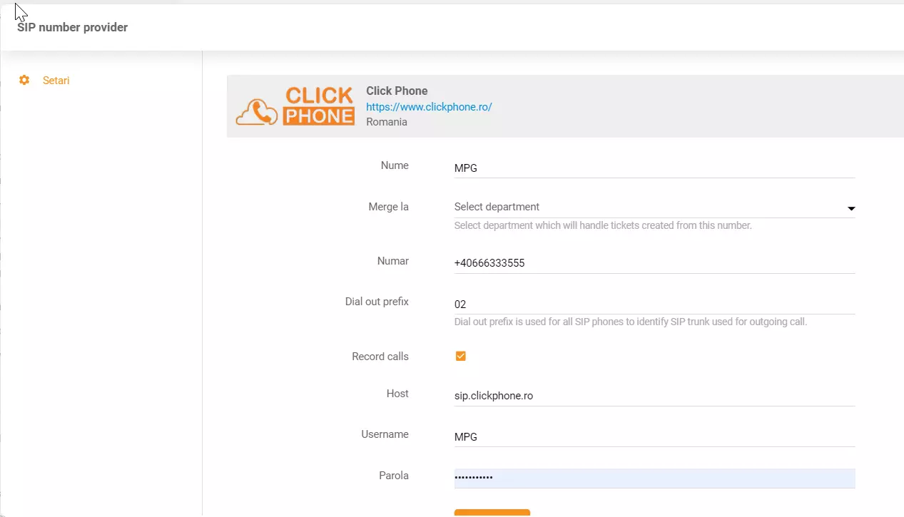 ClickPhone prisijungimo duomenys