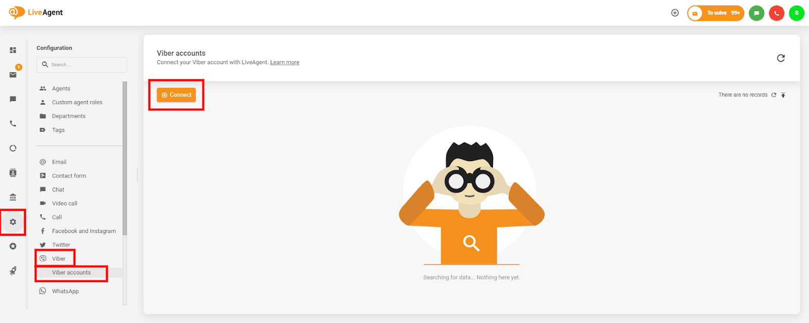 Kaip rasti Viber integravimą LiveAgent skydelyje