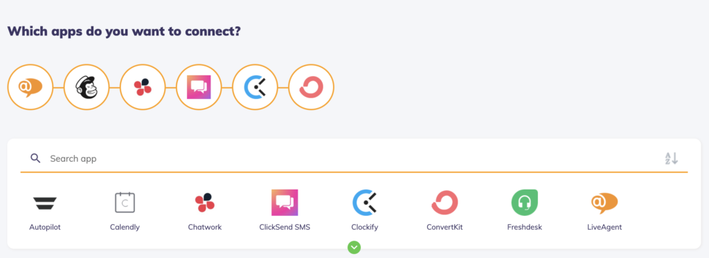 Paveikslėlis, rodantis programėlių sujungimo galimybes su Integrately