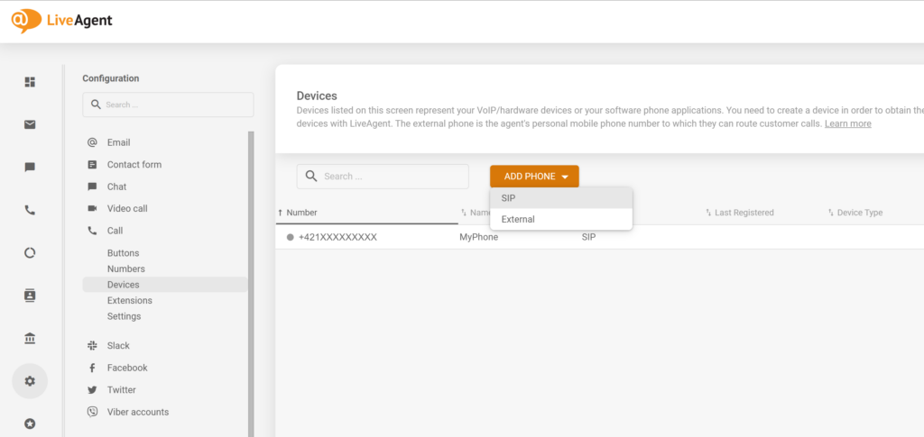 Kaip pridėti naują SIP telefoną LiveAgent konfigūracijoje