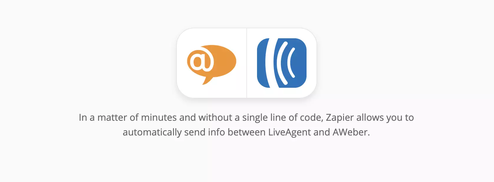LiveAgent ir AWeber integracijų puslapis Zapier platformoje