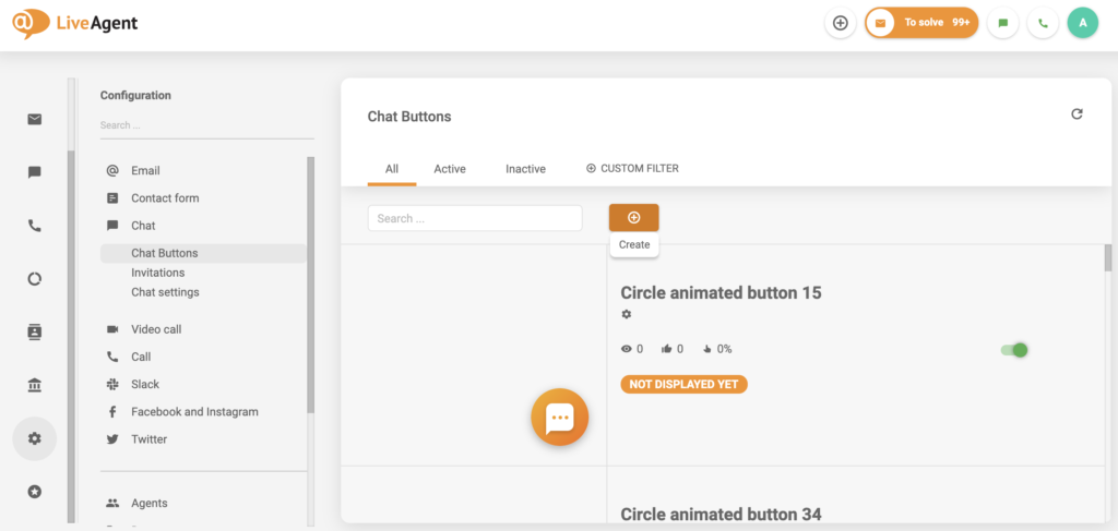 Pokalbio mygtuko kūrimas LiveAgent