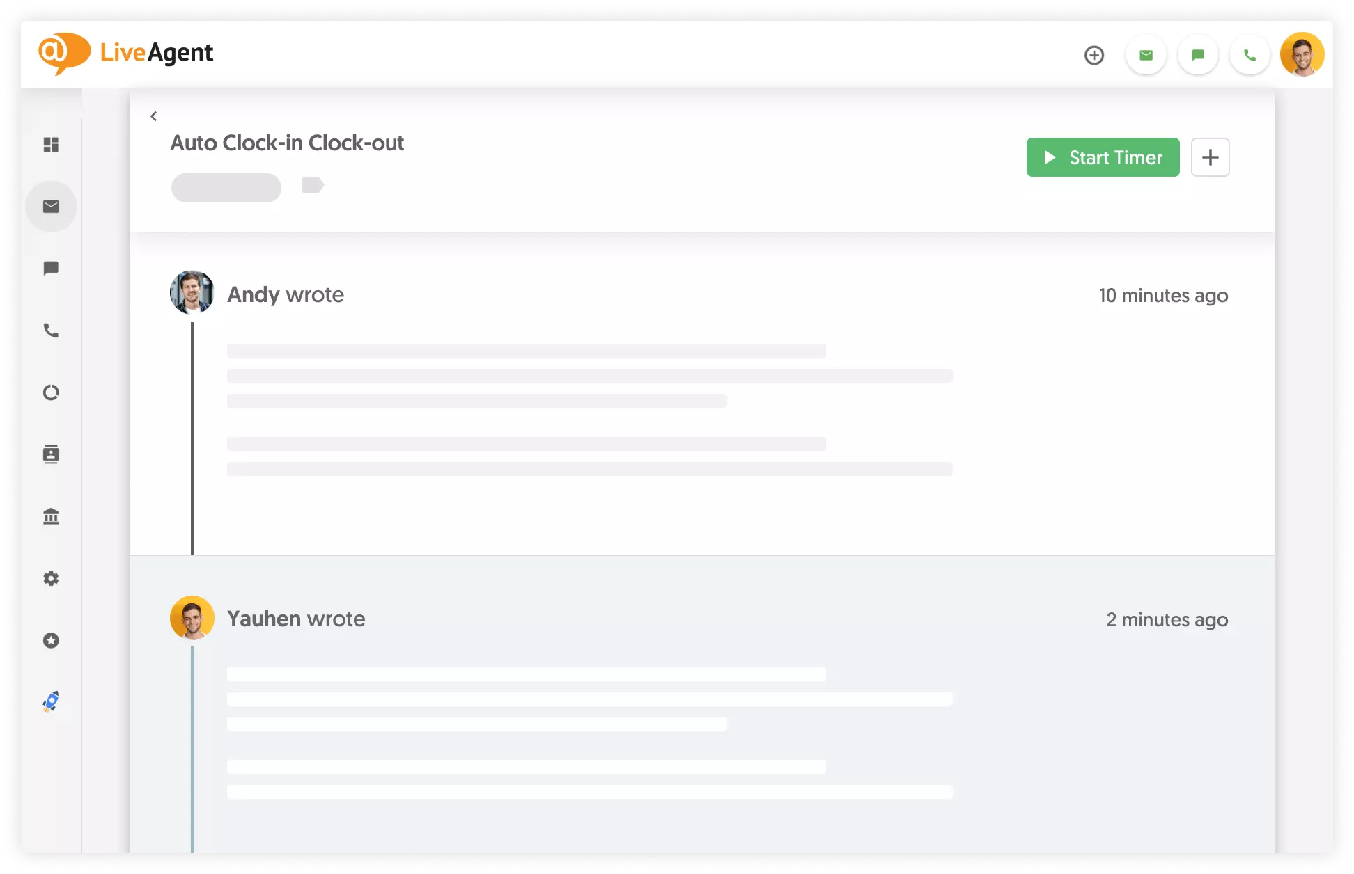 LiveAgent sekimas laikas su Everhour