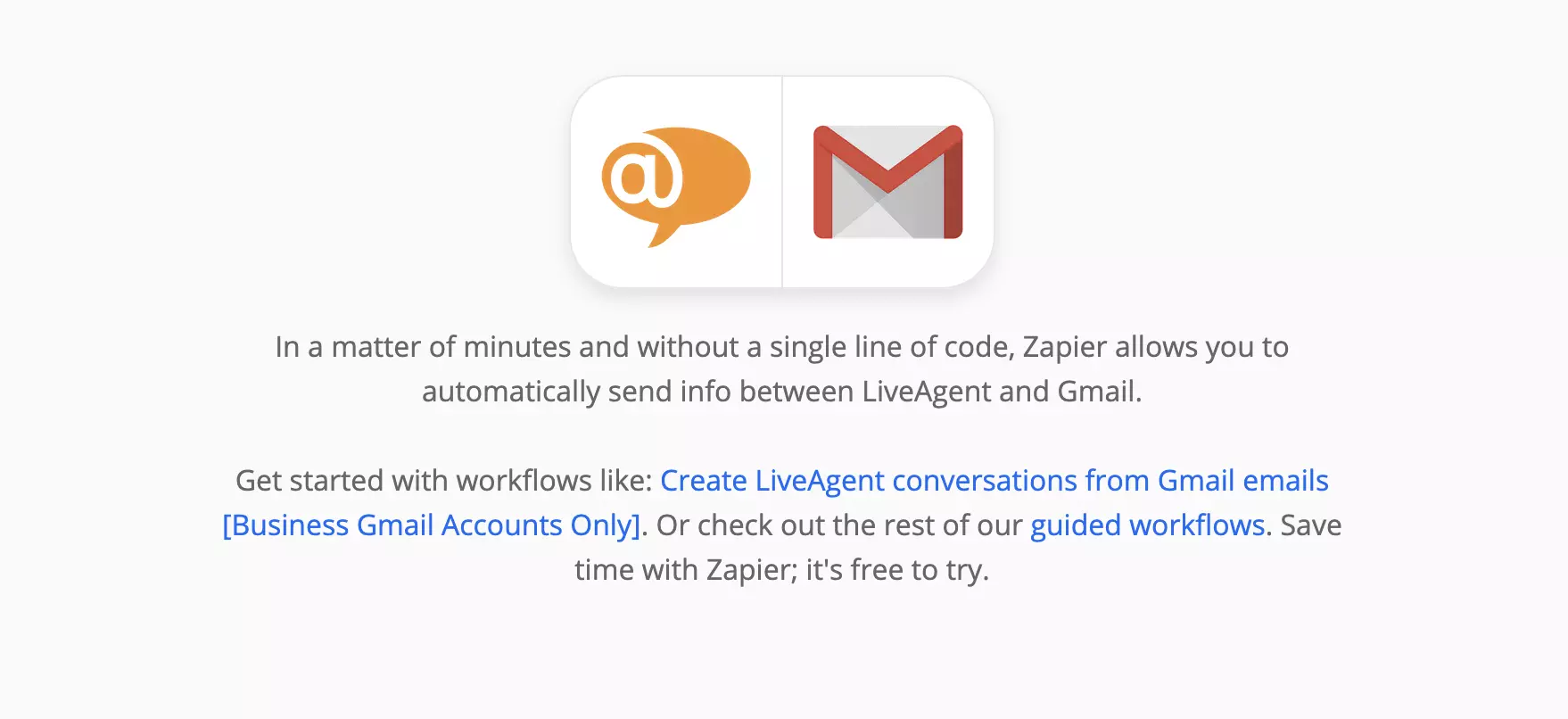 LiveAgent ir Gmail integracija Zapier