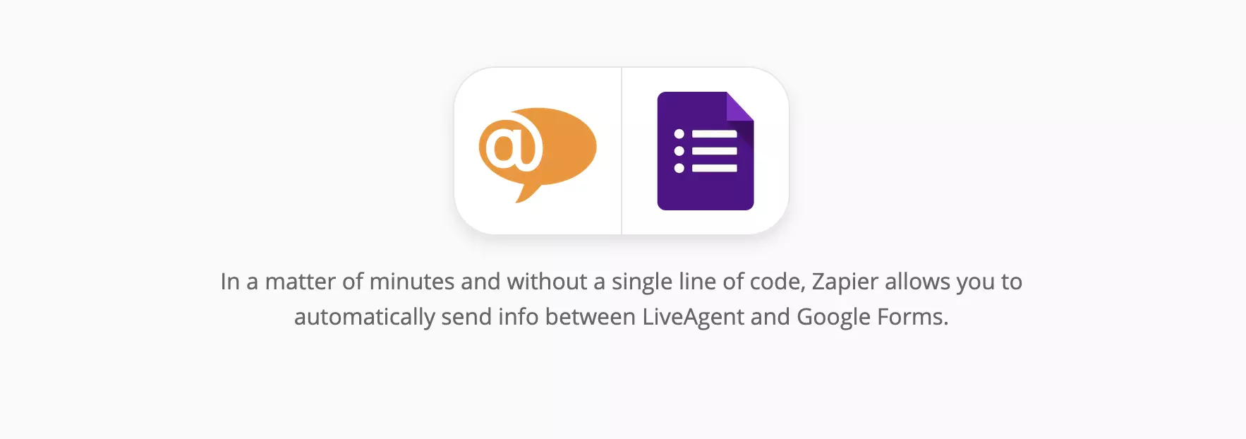 'LiveAgent' ir 'Google Forms' integravimų puslapis 'Zapier'