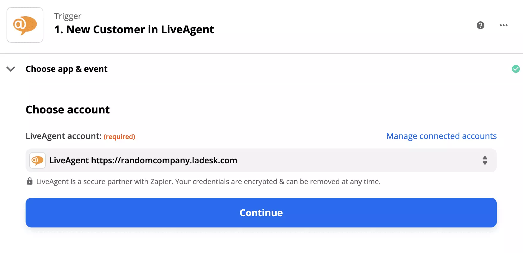 LiveAgent trigerio nustatymas Giphy integracijos Zapier