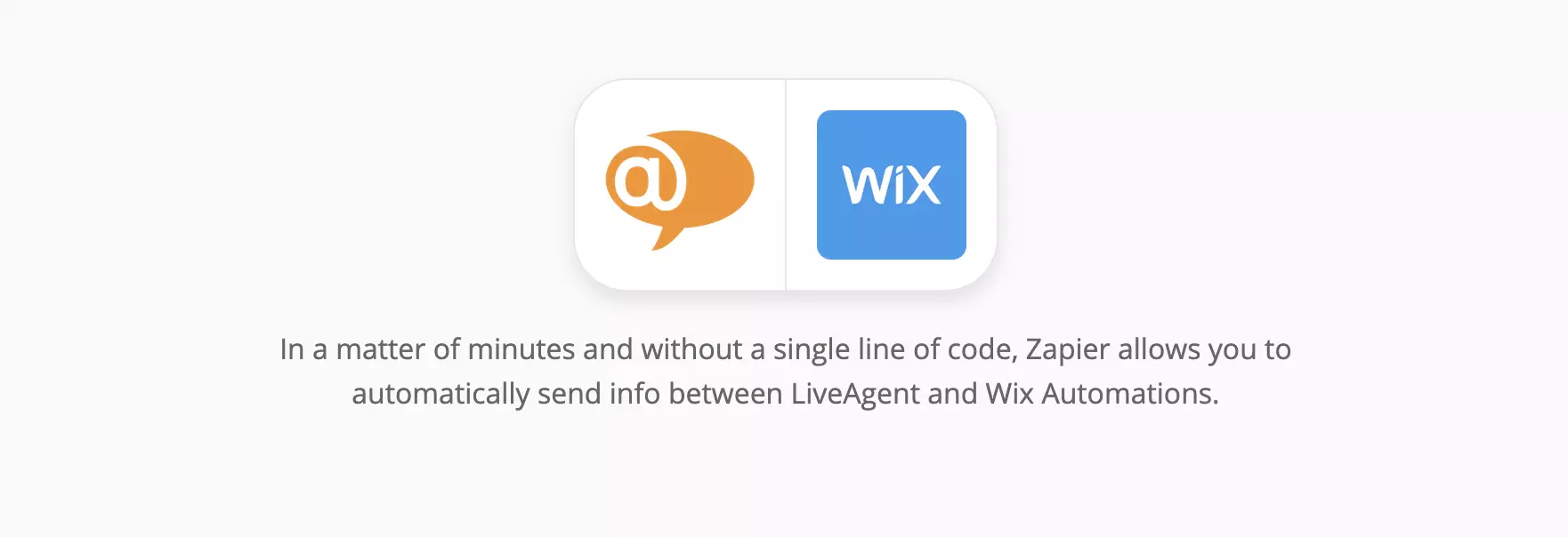 LiveAgent ir Wix integracijos puslapis Zapier