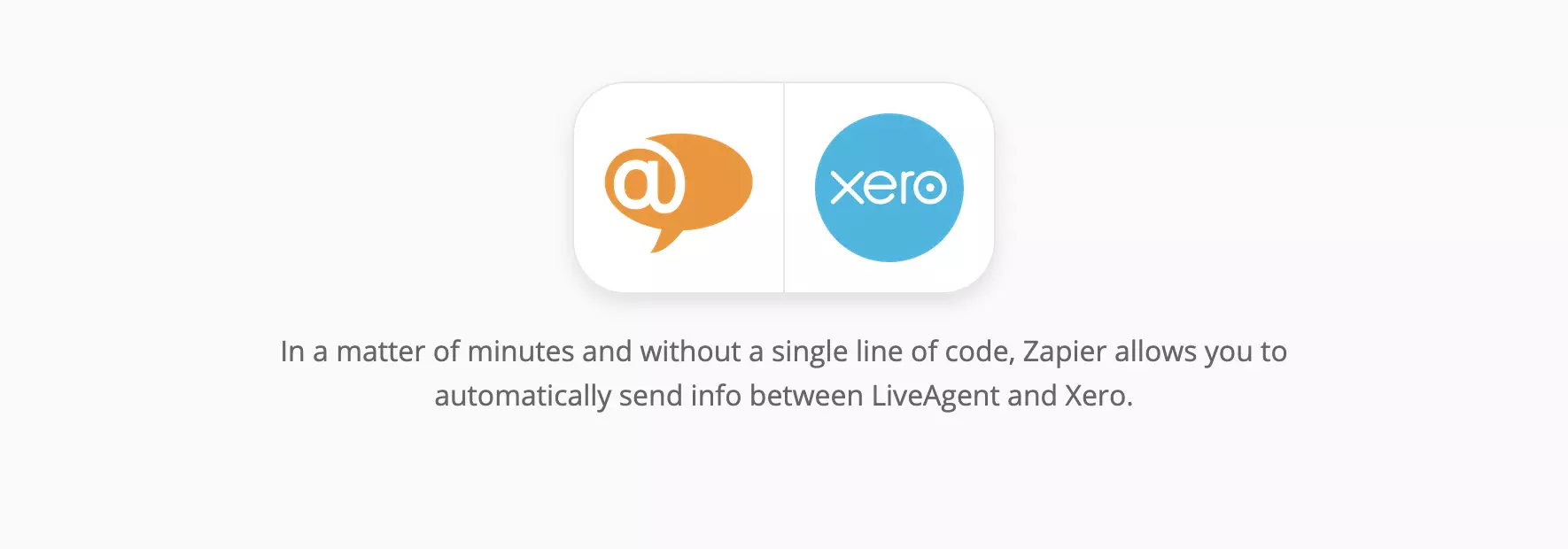 Xero ir LiveAgent integracijos puslapis Zapier
