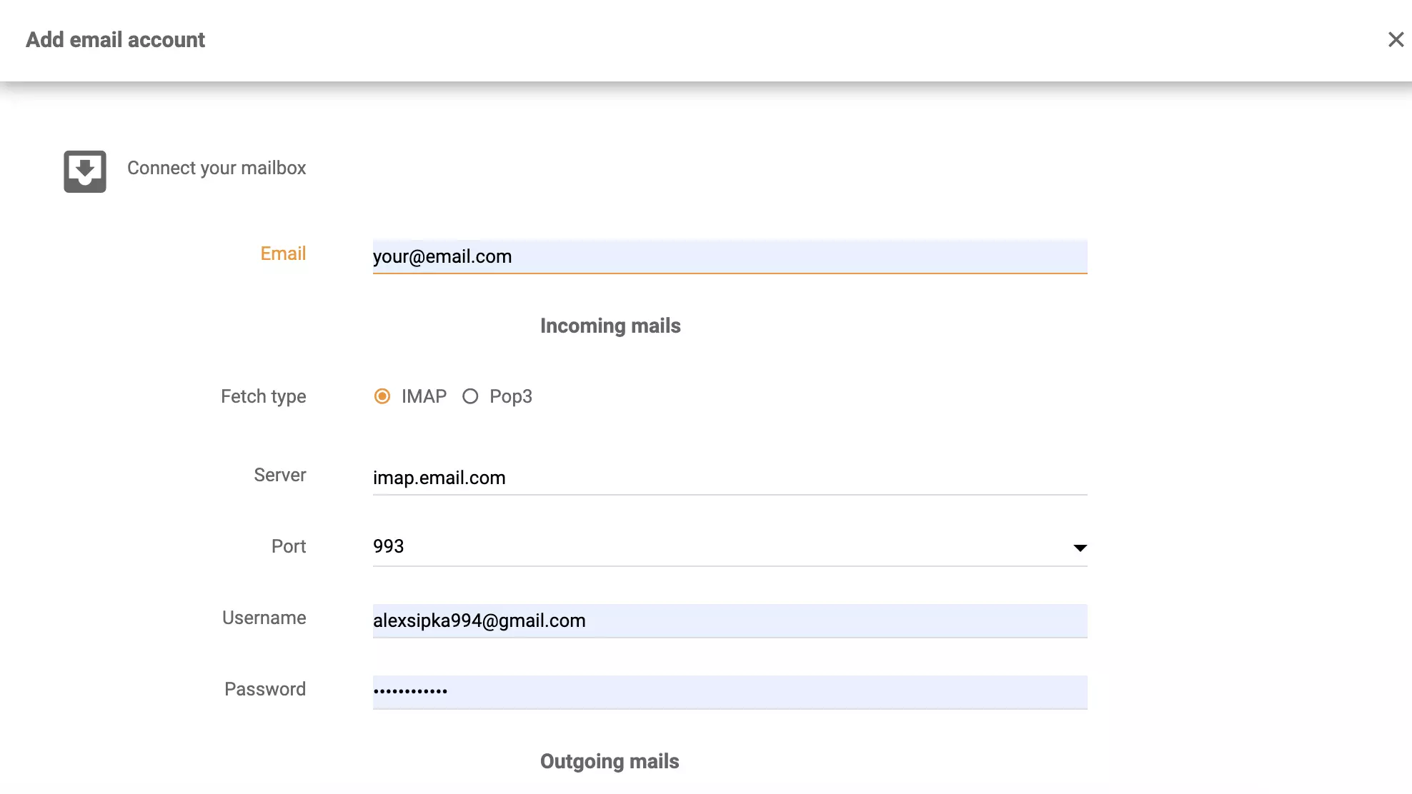 IMAP/POP3 'Microsoft Server Exchange' nustatymas 'LiveAgent'