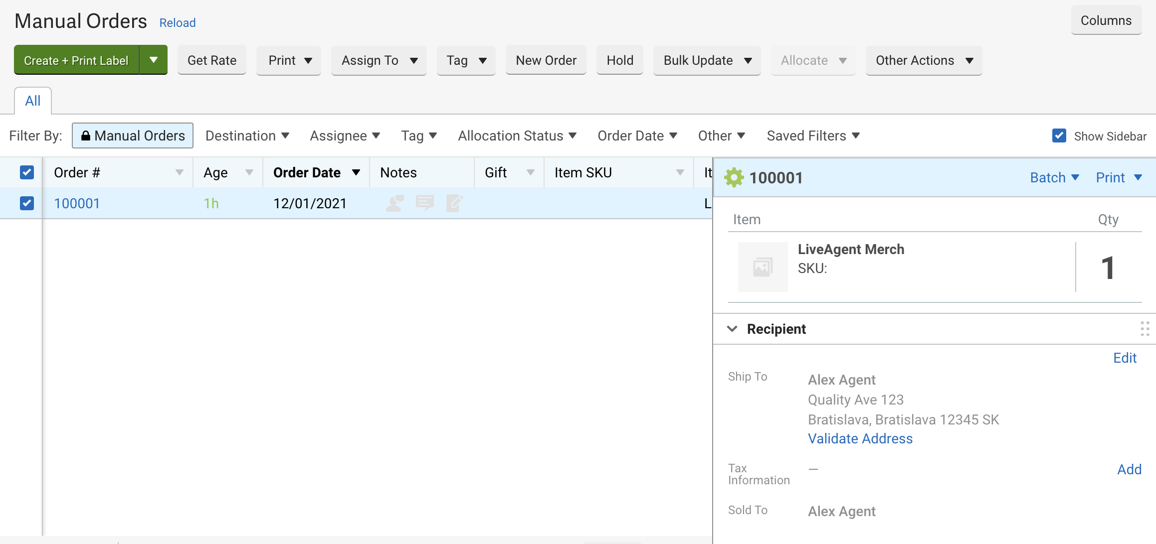 Naujas užsakymas sukurtas ShipStation