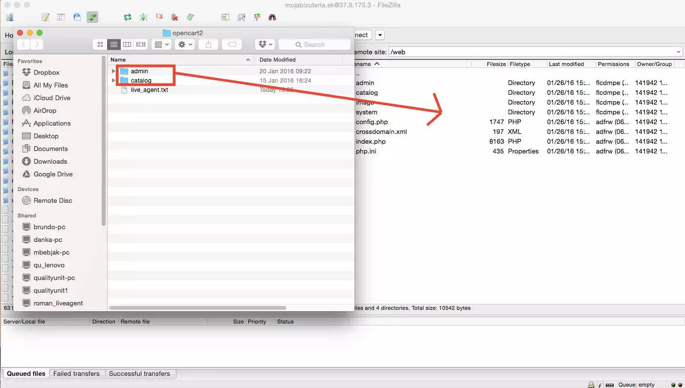 OpenCart LiveAgent integracija - Įkelti failus