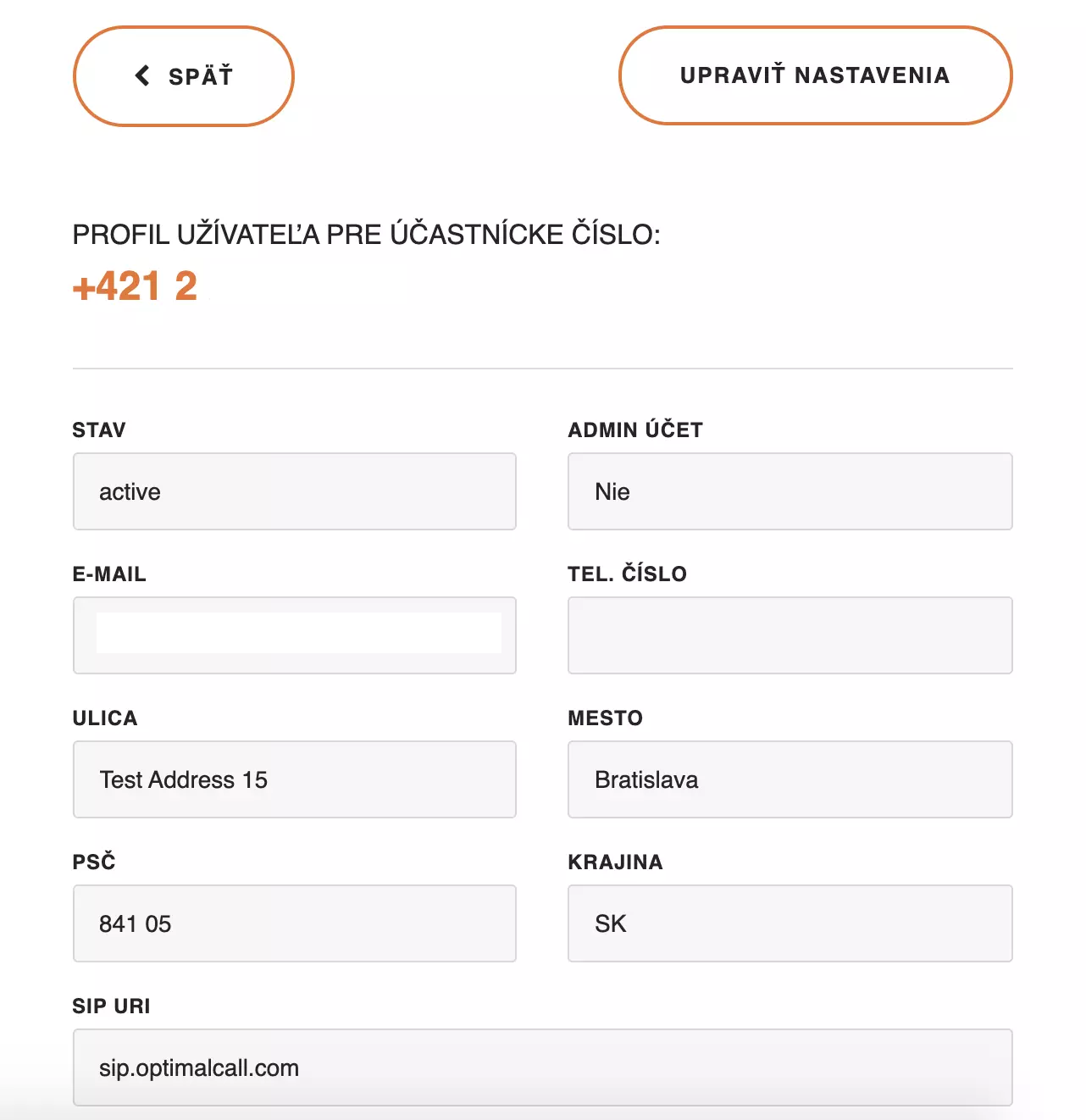 Optimal Call profilio informacija