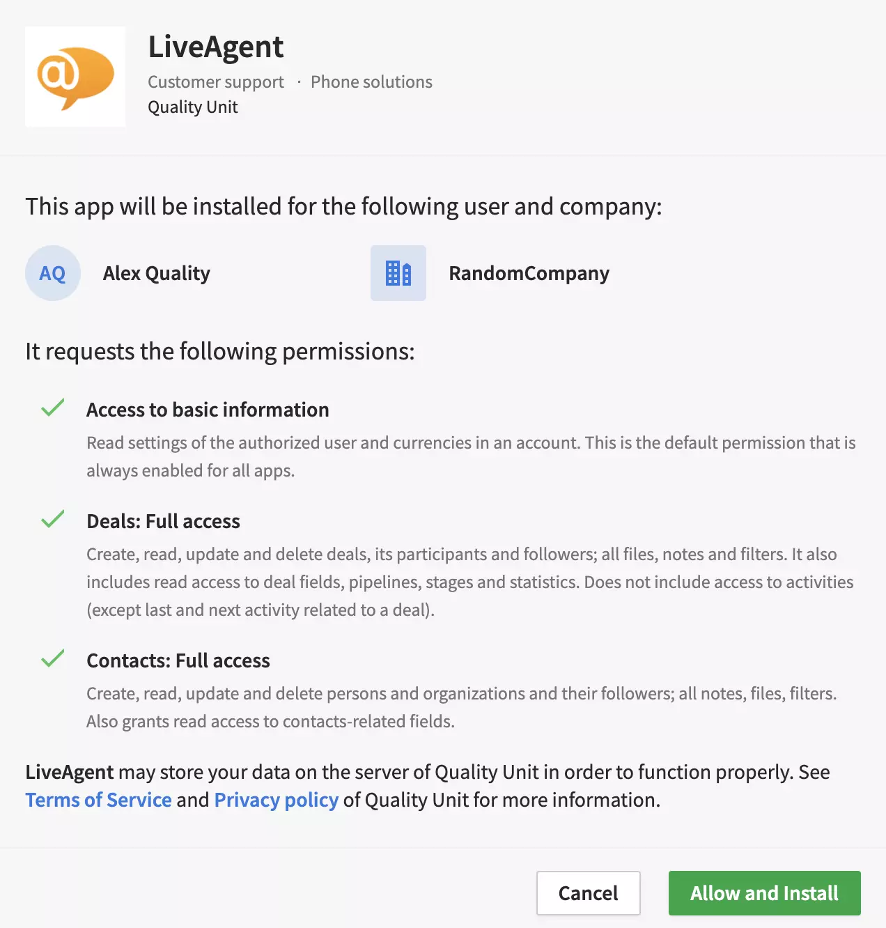 Diekite PipeDrive papildinį LiveAgent
