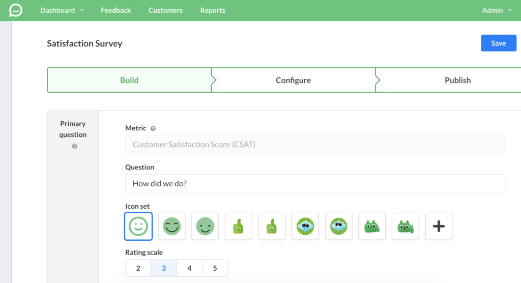 Pasirinktinė apklausos kūrimas Simplesat