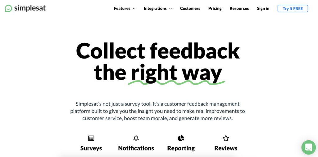 Simplesat svetainė su bandomosios versijos parinktimi viršutiniame dešiniajame kampe