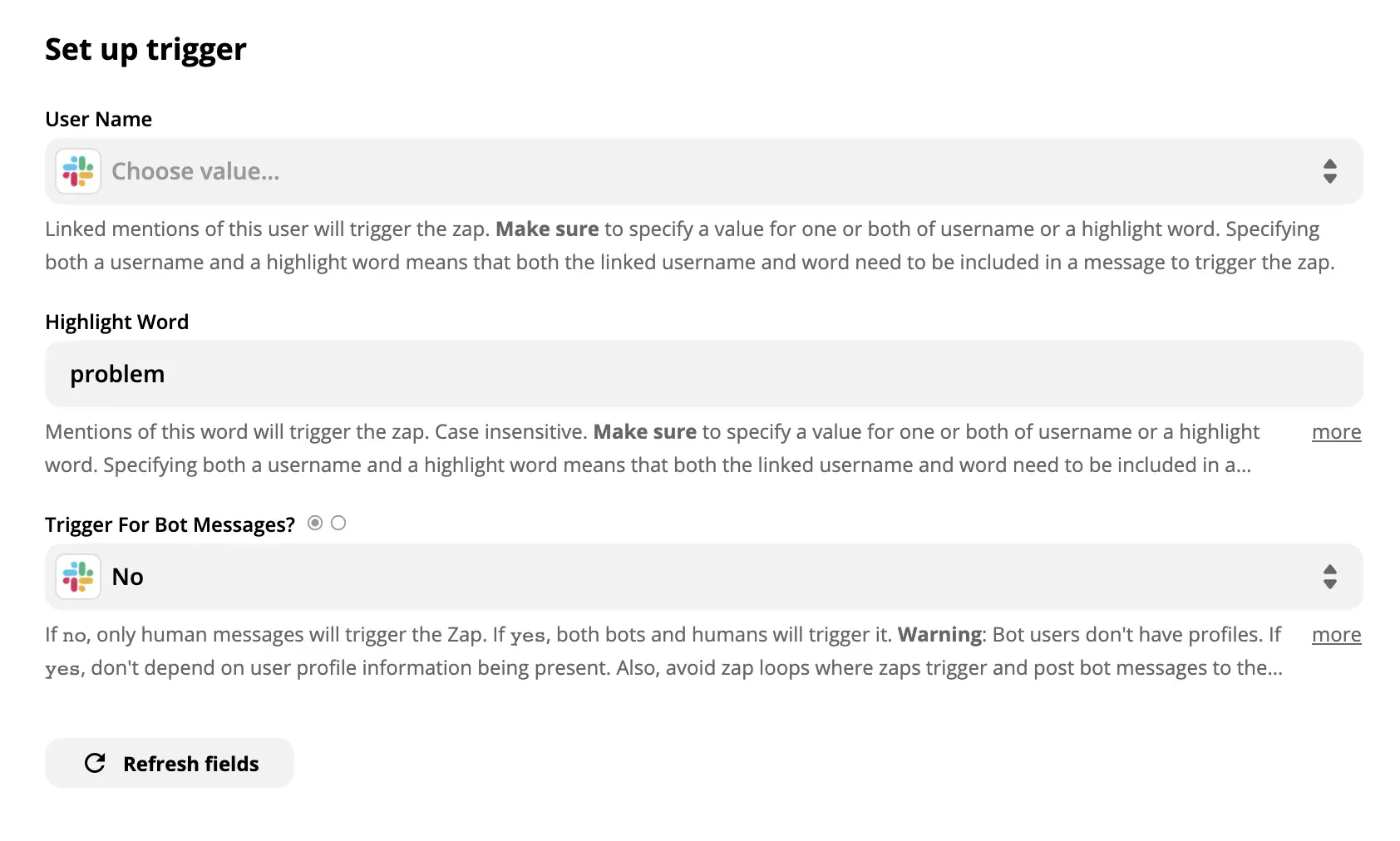 'Slack' suaktyvinti nustatymo demonstracija 'Zapier'