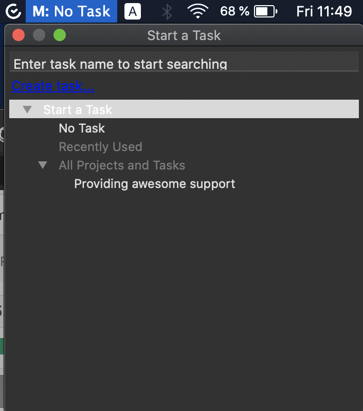 TimeCamp programėlė Mac operacinėms sistemoms