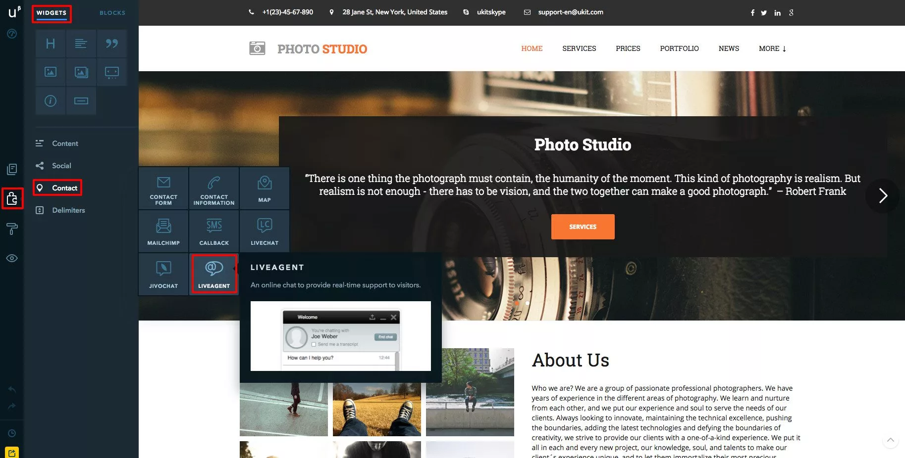 LiveAgent uKit integration