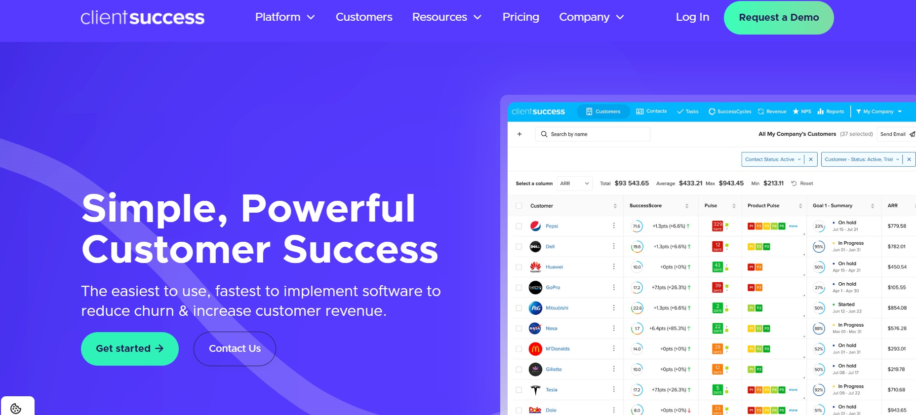 Clientsuccess pagrindinis puslapis