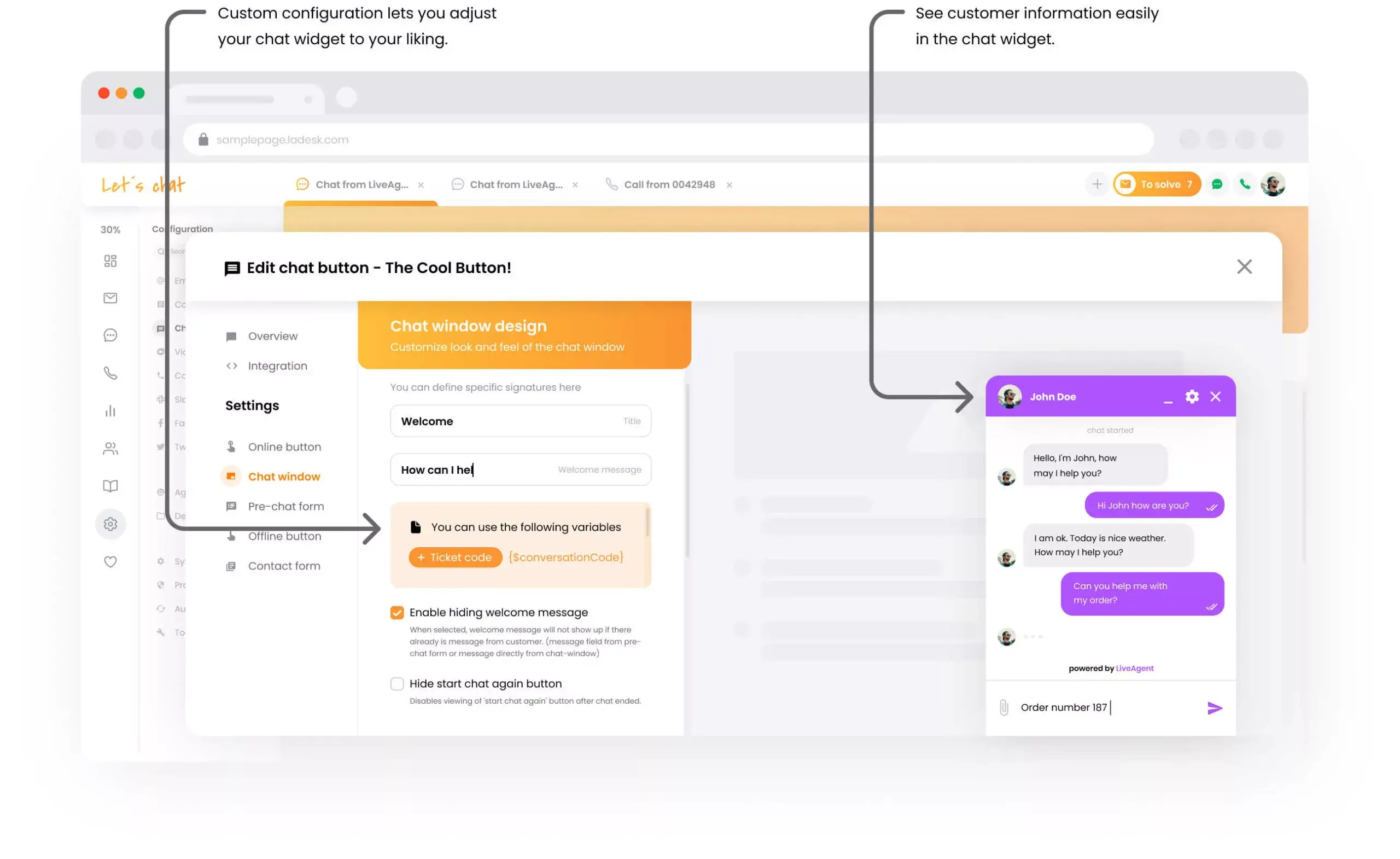 Pritaikykite pokalbio langą