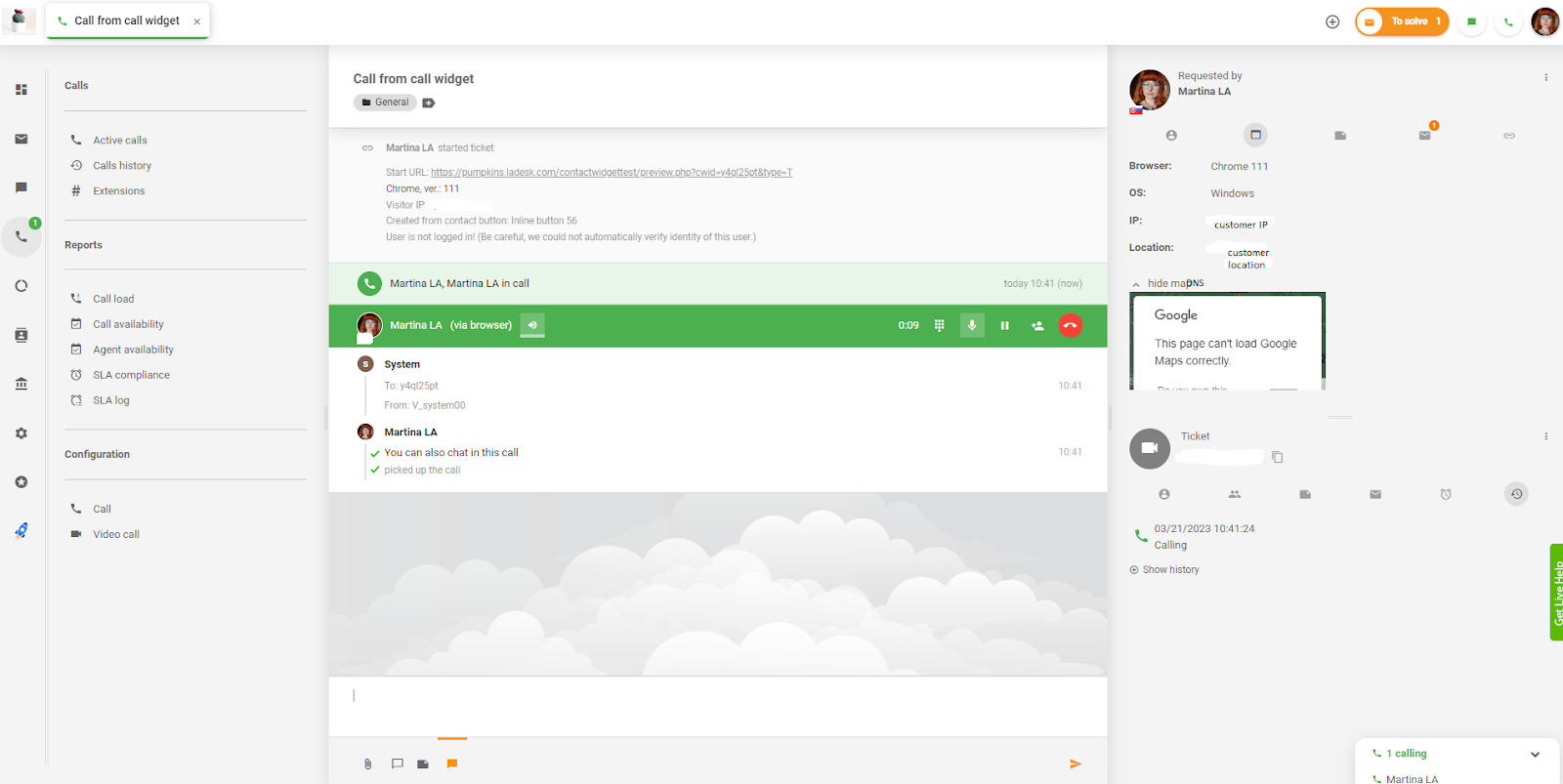 LiveAgent - skambučio iš skambučio valdiklio