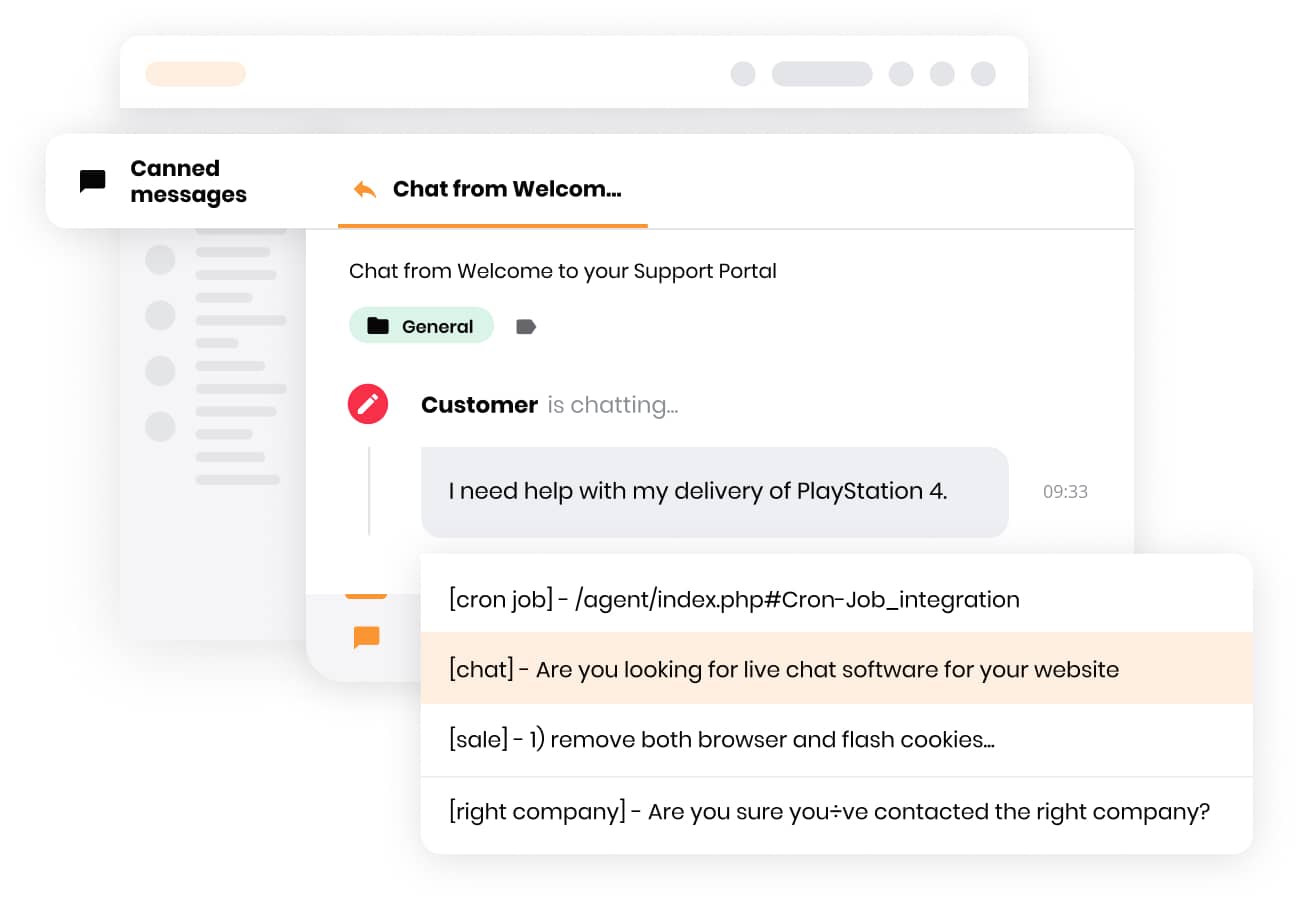 LiveAgent iš anksto paruošti pranešimai