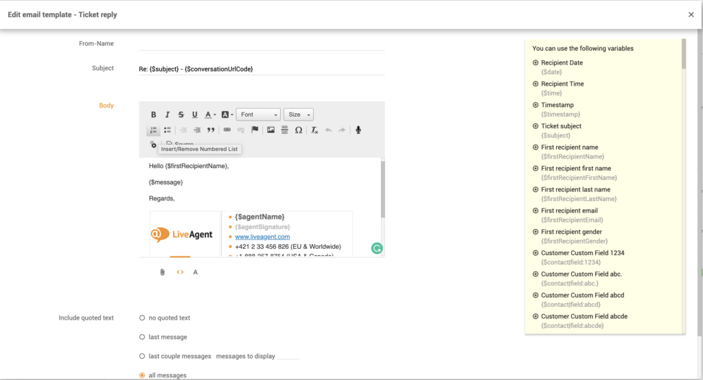 El. pašto šablono tinkinimas