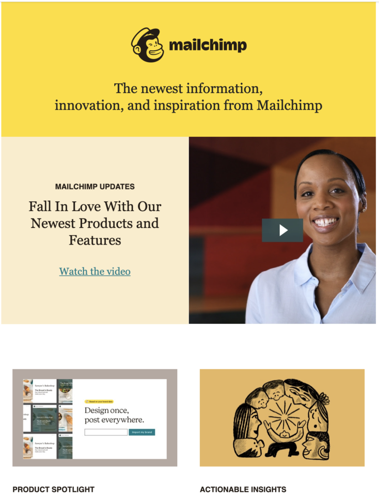 Mailchimp naujo tinklaraščio įrašo šablonas