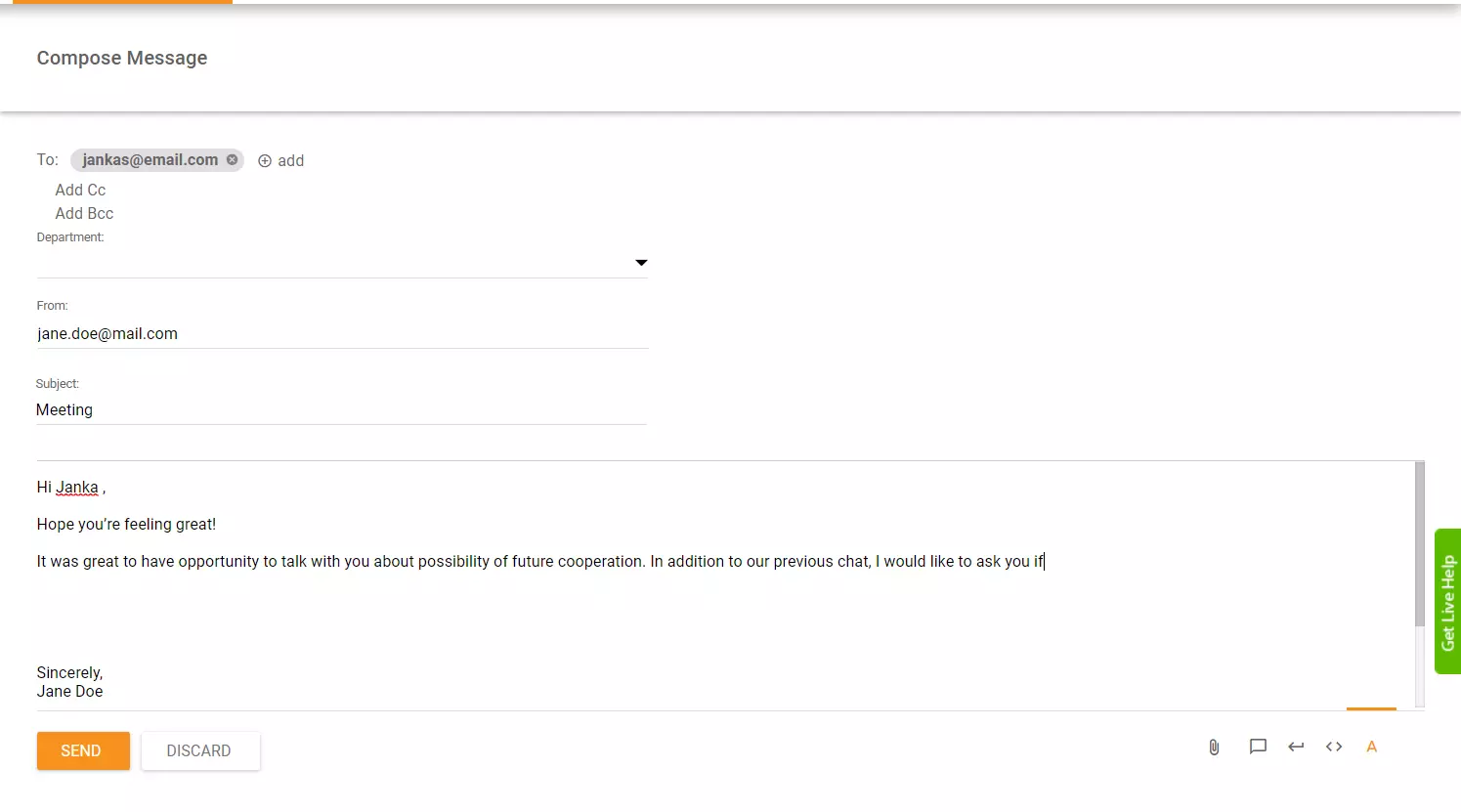 El. laiško atidarymo pavyzdys