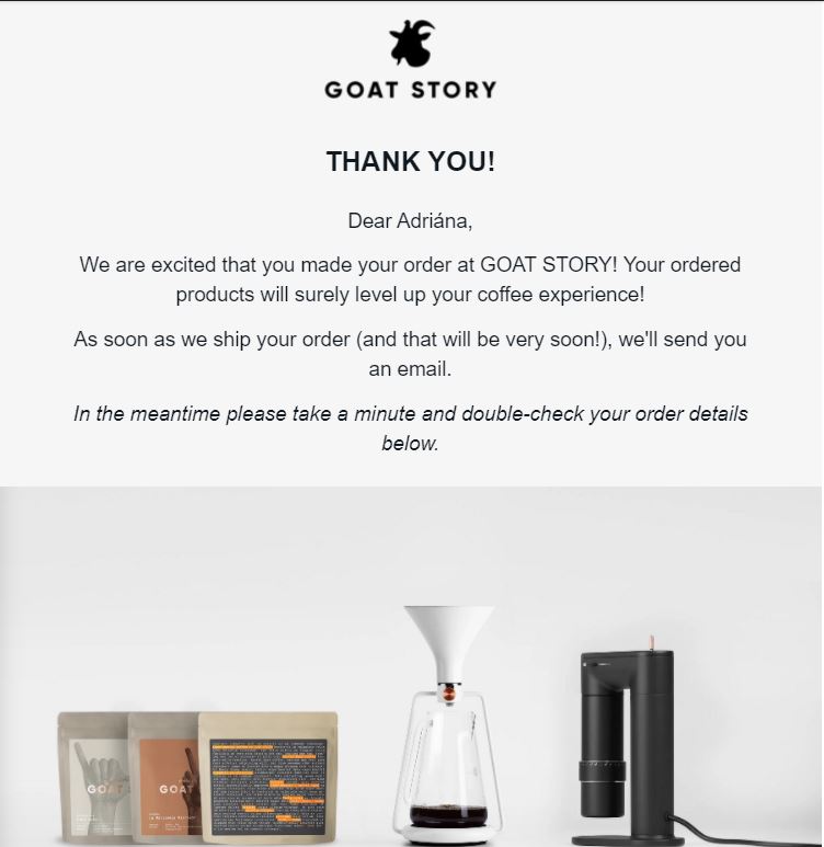 Padėkos el. paštas iš Goat Story