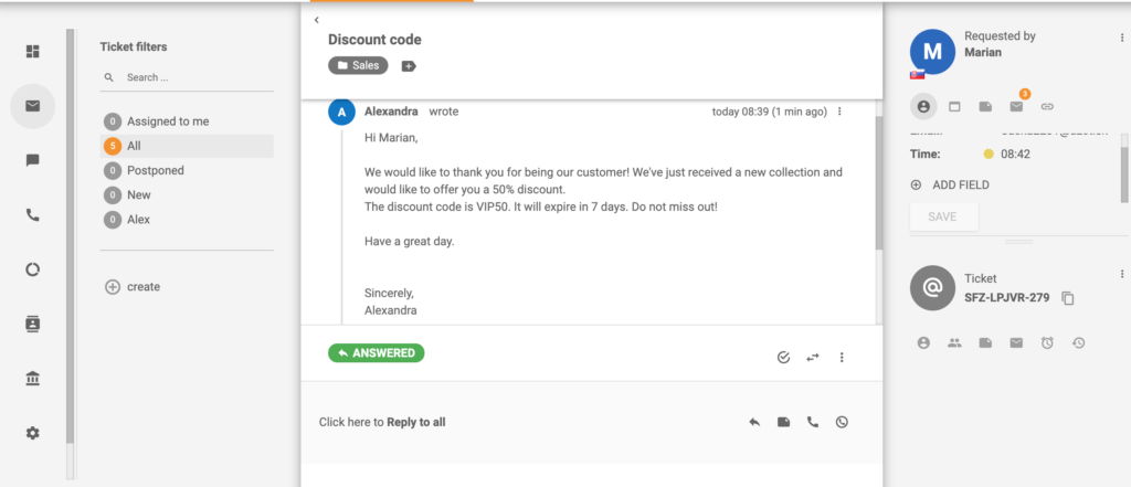 Bilieto pavyzdys nuolaidos kodo pasiūlymas
