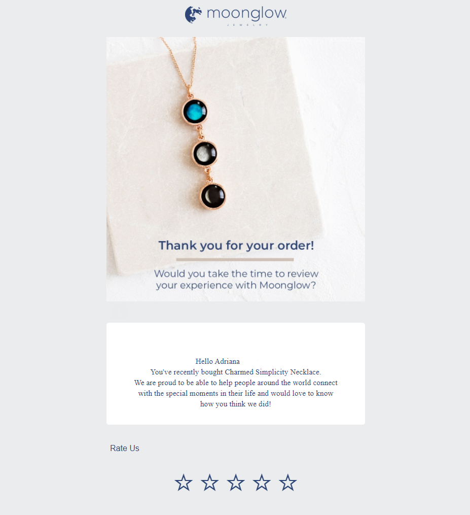 Padėkos už užsakymą el. paštas