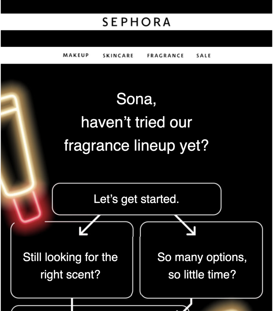 Grąžinimo el. paštas iš Sephora