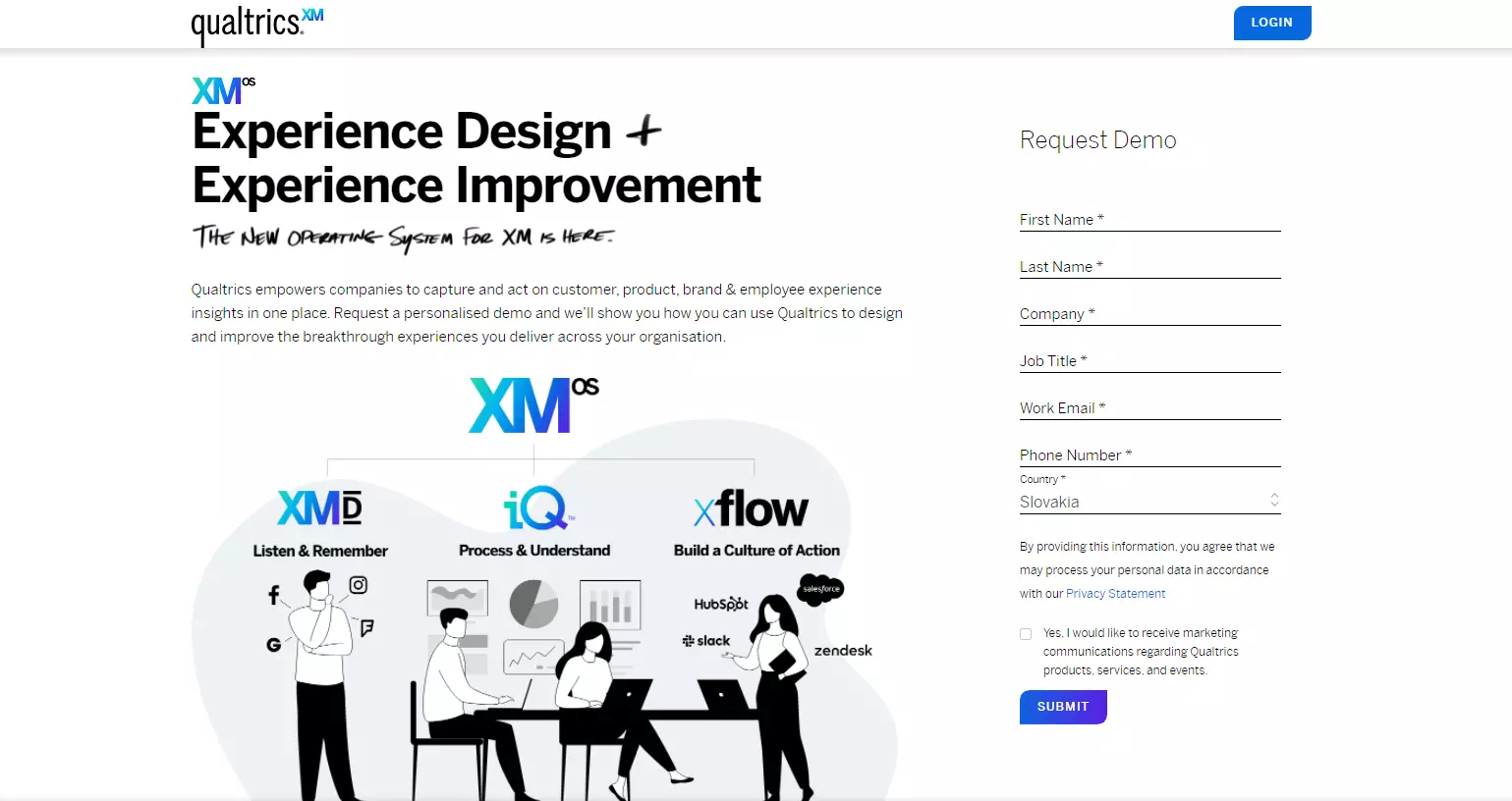 Qualtrics pagrindinis puslapis