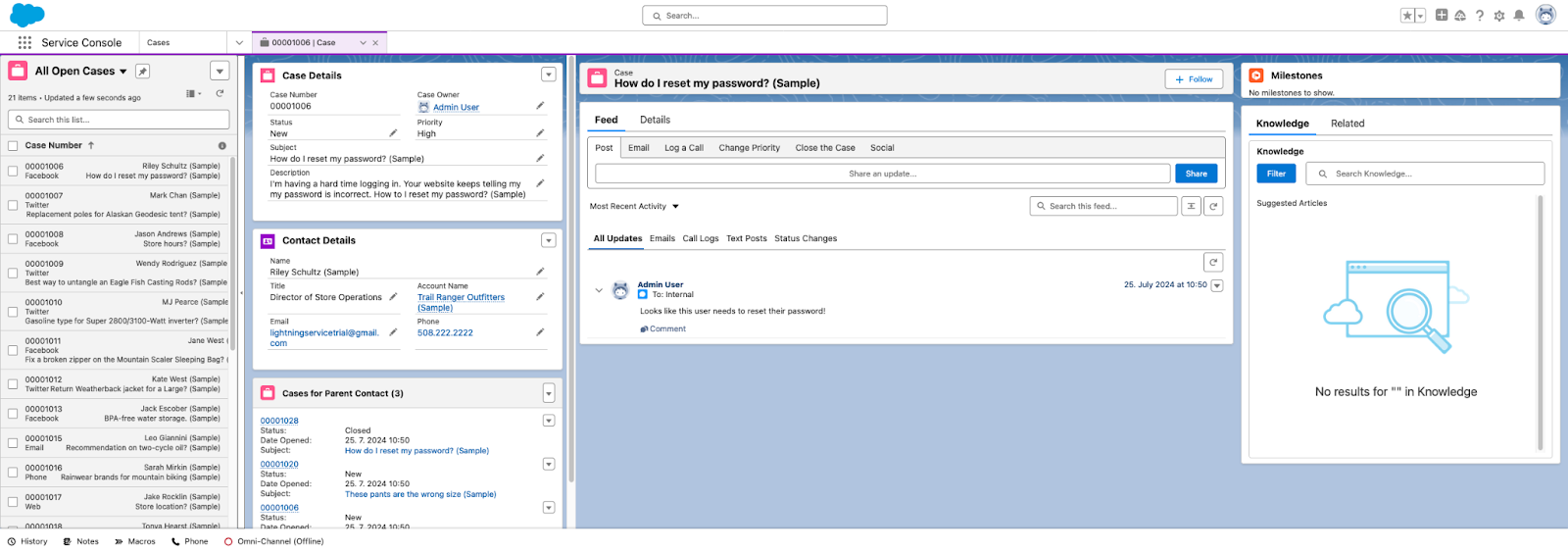 Salesforce Service Cloud klientų aptarnavimo programinė įranga