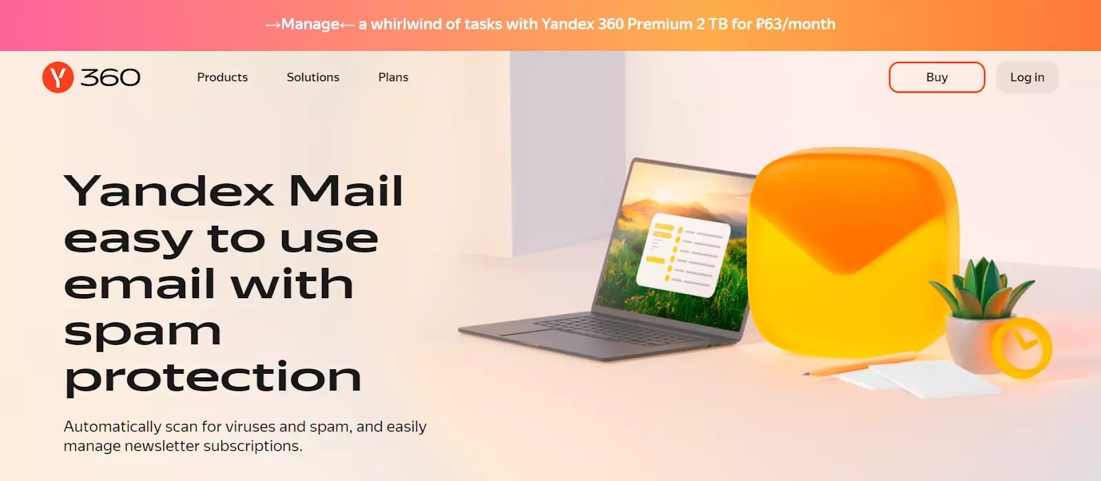 Yandex Mail homepage